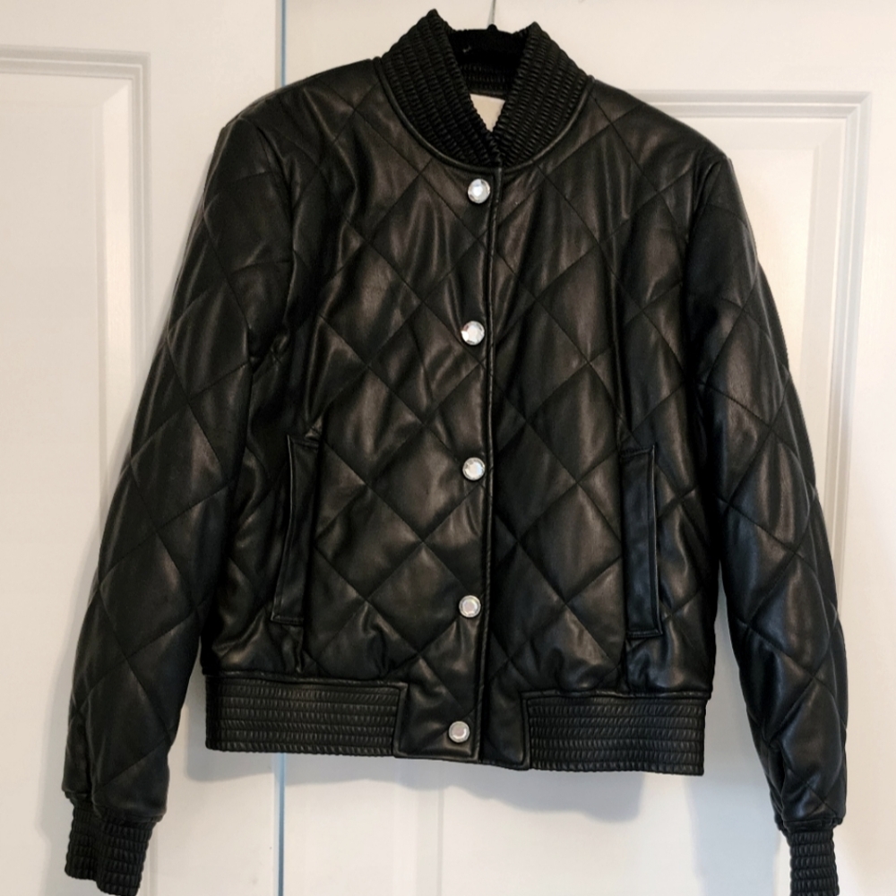 Michael Kors Quilted Bomber Jacket Size S but fits like a M - Picture 3 of 16
